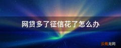 网贷多了征信花了怎么办