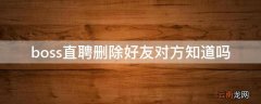 boss直聘删除好友对方知道吗
