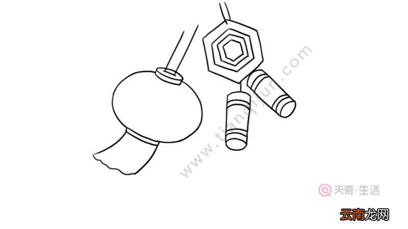 灯笼鞭炮简笔画