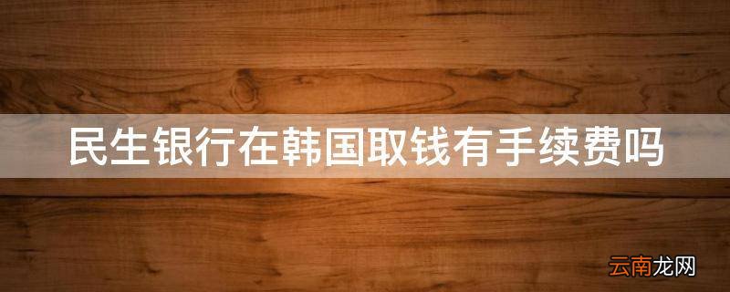 民生银行在韩国取钱有手续费吗