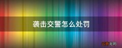 袭击交警怎么处罚