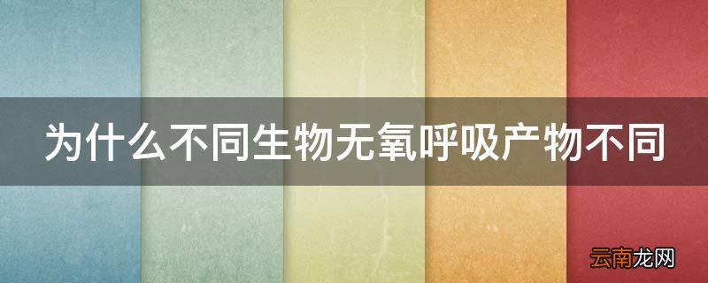 为什么不同生物无氧呼吸产物不同