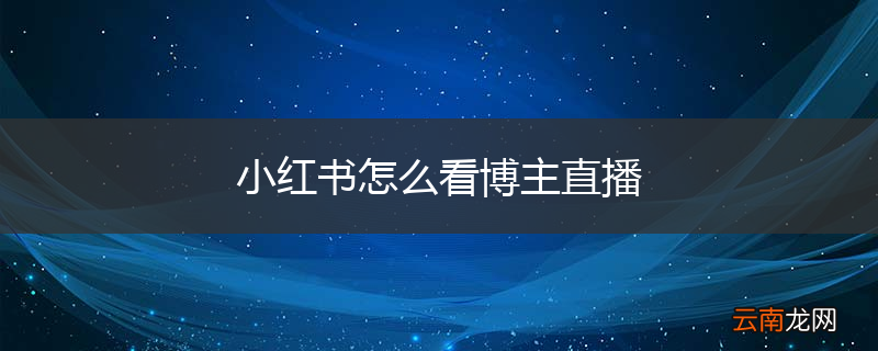 小红书怎么看博主直播