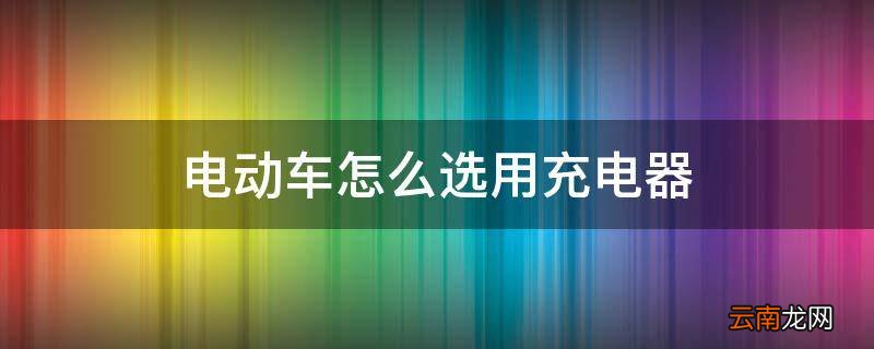 电动车怎么选用充电器