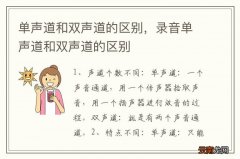 单声道和双声道的区别，录音单声道和双声道的区别