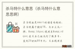 杀马特什么意思思啊 杀马特什么意思