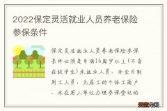 2022保定灵活就业人员养老保险参保条件