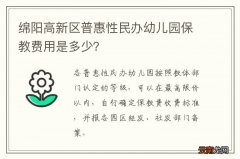 绵阳高新区普惠性民办幼儿园保教费用是多少？